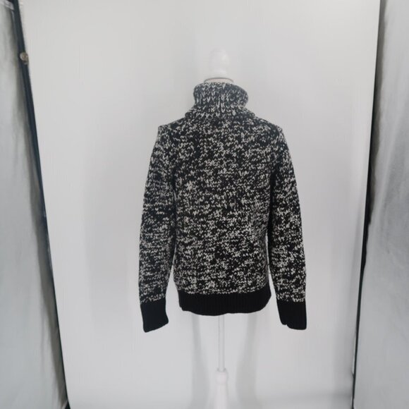 Bristol Club Women's Black White Chunky Knit Turtleneck Sweater Size Small - Picture 8 of 10